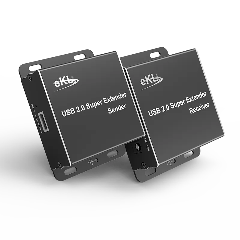 EKL-HUE USB延长器100米 USB分配器1进4出鼠标键盘放大器转网线RJ45口 2.0usb摄像头延长