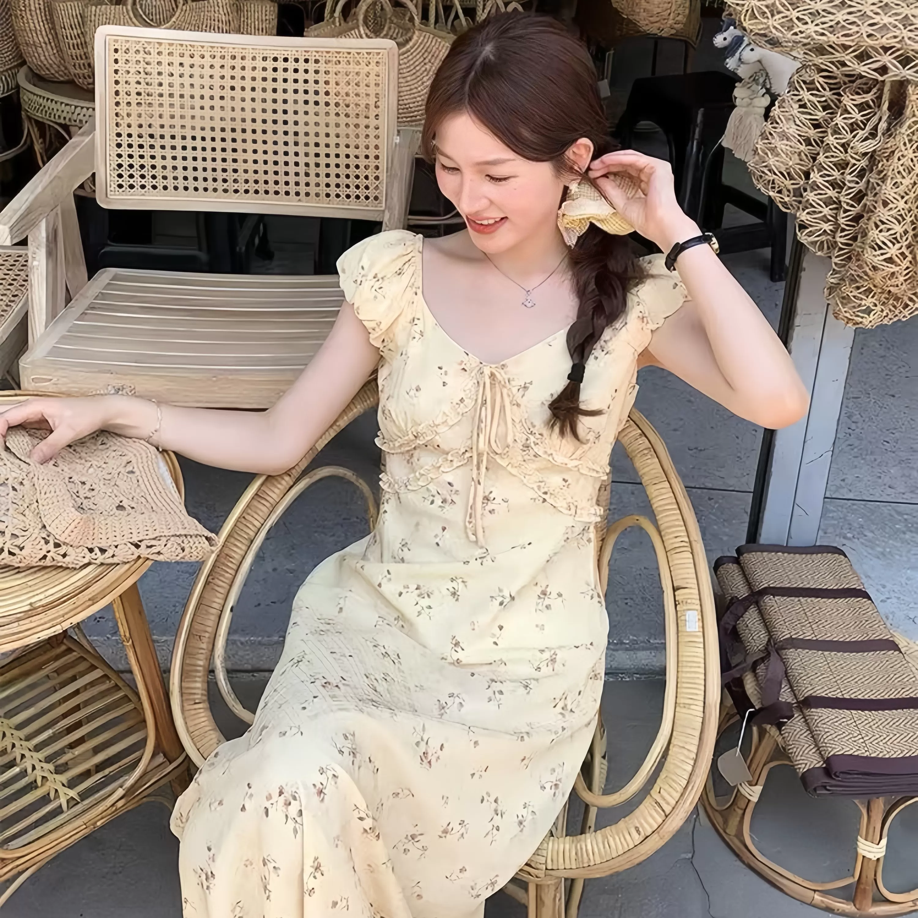 LB夏季法式赫本风衬衫连衣裙气质绝美微胖收腰显瘦长裙