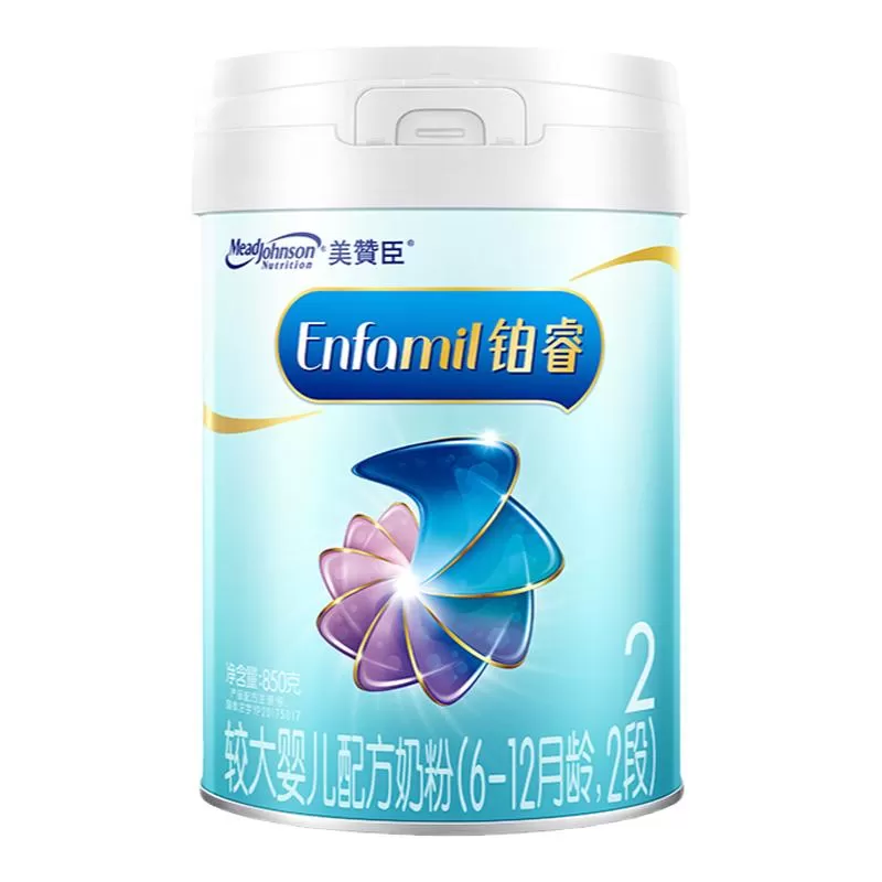 美赞臣铂睿2段6-12月含DHA较大婴儿配方牛奶粉909g*1罐
