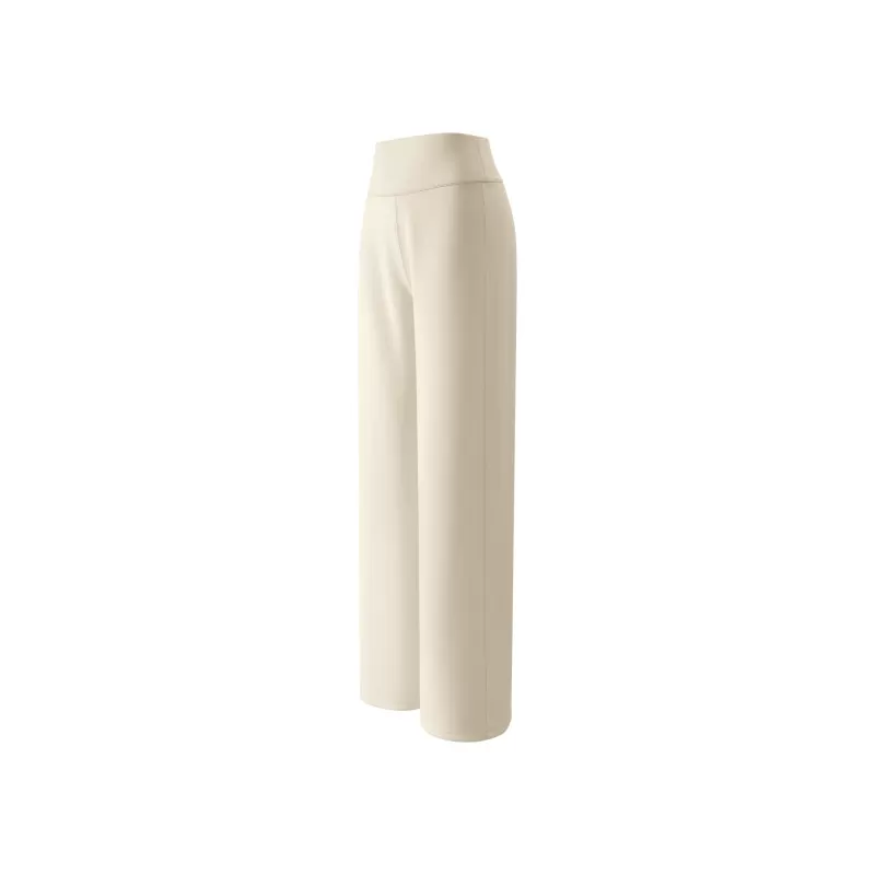 蕉下美体直筒裤女高弹运动乳胶腰塑形显瘦微喇白色休闲阔腿长裤子