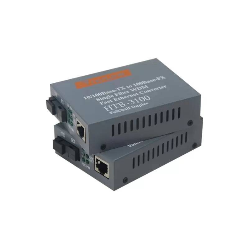 正通飞达光纤收发器NetLink光电转换器HTB-3100-A/B百兆单模单纤光纤收发器25KM一对监控收发器