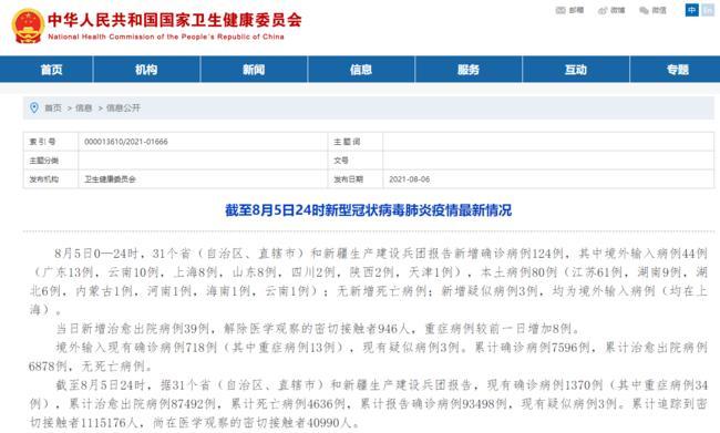 疫情资讯｜昨日新增本土确诊病例80例