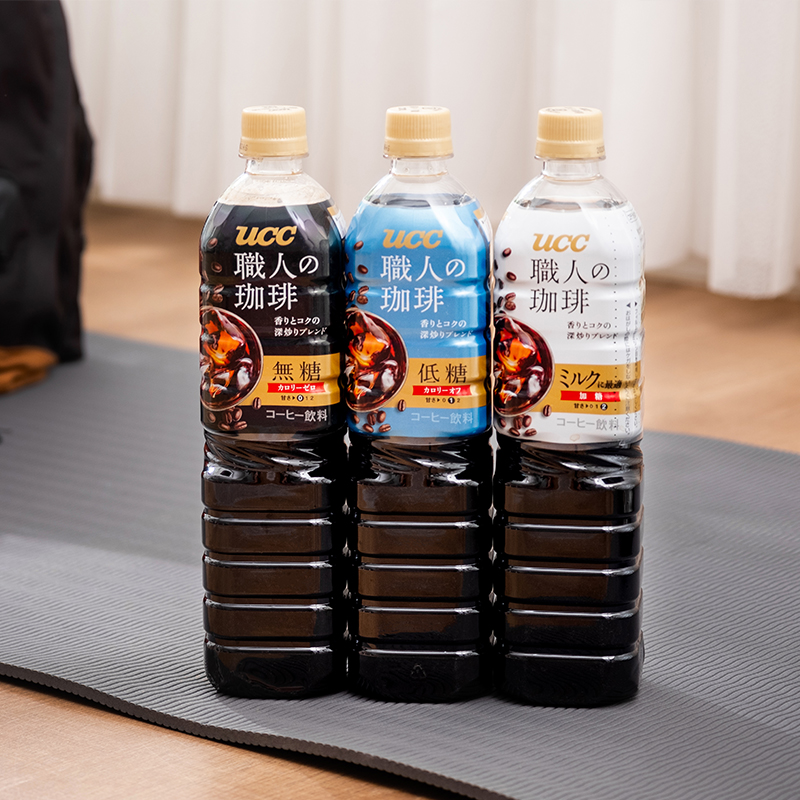 悠诗诗ucc职人无糖黑咖啡饮料900ml瓶日本进口