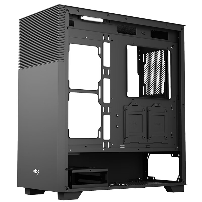 爱国者aigof40黑色玻璃侧透台式机电脑主机箱eatx主板双360水冷位4