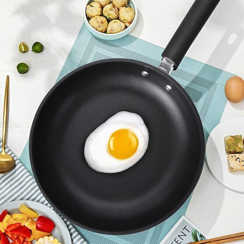 康宁visions平底锅不粘锅刚玉蓝宝石煎锅煎盘卷边加厚辅食锅煎饼锅