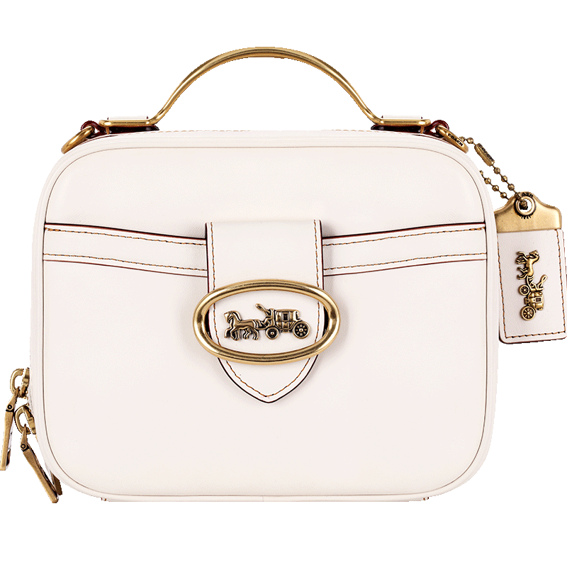 蔻驰(coach)【官方直供】奢侈品女士专柜款riley系列白色皮质单肩包