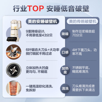 达人说美的安睡max破壁机3.0和九阳破壁机P919哪个好？区别都有啥选择哪个？ 观点 第2张