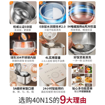 评测下九阳电饭煲40N1S和30N6哪个好？区别都有啥选择哪个？ 观点 第3张