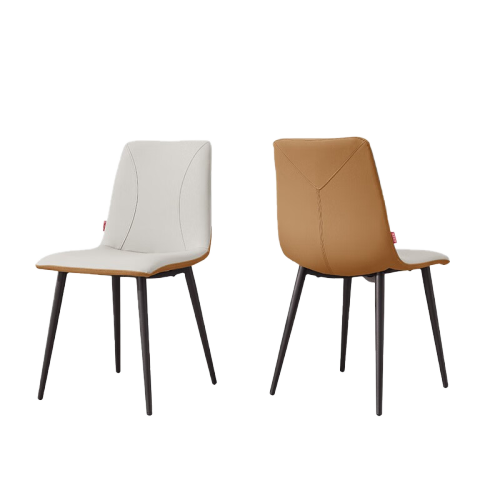 顾家家居现代简约意式轻奢餐椅家用椅子集合7天发货7096橙椅2