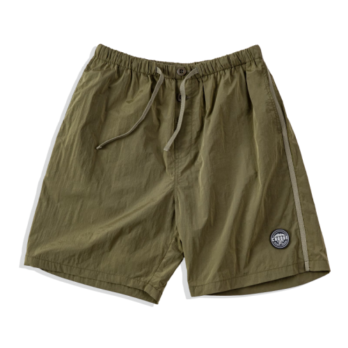 马登工装山系户外轻薄尼龙短裤速干机能褶皱肌理感五分中裤男夏军绿色