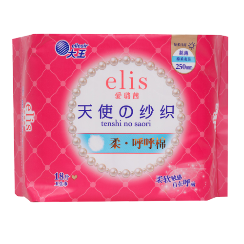 卫生巾天使纱织超薄棉柔250mm*18片瞬吸>优惠券:满59减10【国产/进口