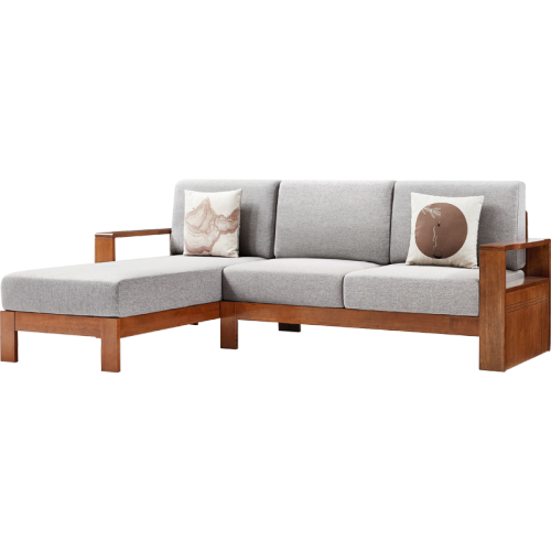 林氏家居实木沙发客厅小户型新中式全实木沙发布艺组合家具林氏木业ls