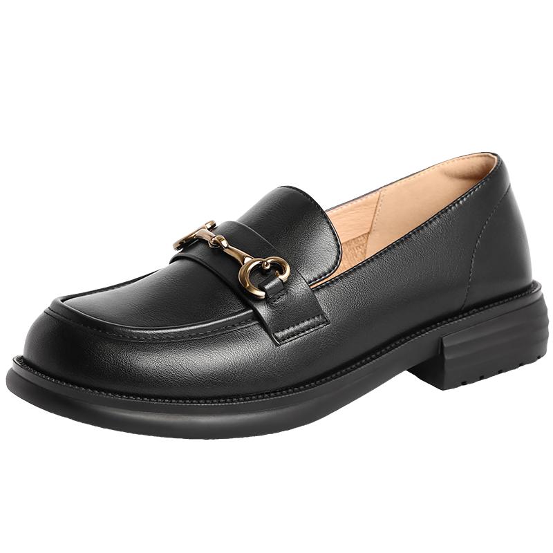 百丽复古乐福鞋2023春季新款小皮鞋