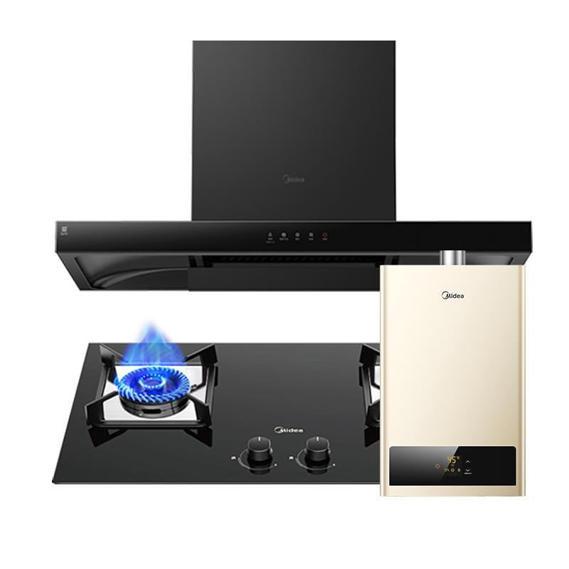 美的抽油烟机套餐顶吸式组合燃气灶