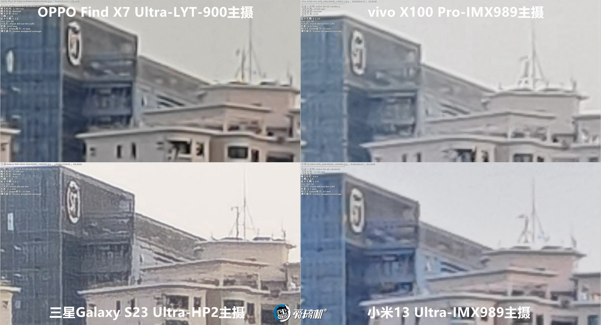 角度刁钻，OPPO Find X7 Ultra、vivo X100 Pro、小米13U和三星S23U取景框与高像素模式对比