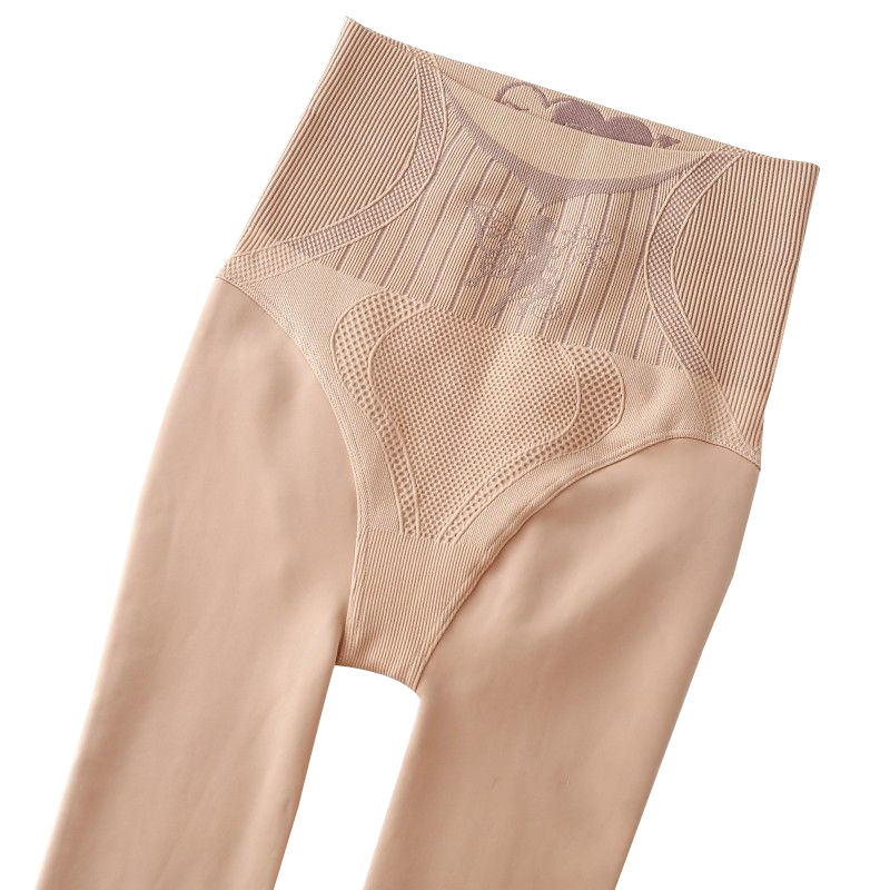 春秋高腰收腹水光外穿肉色连裤袜