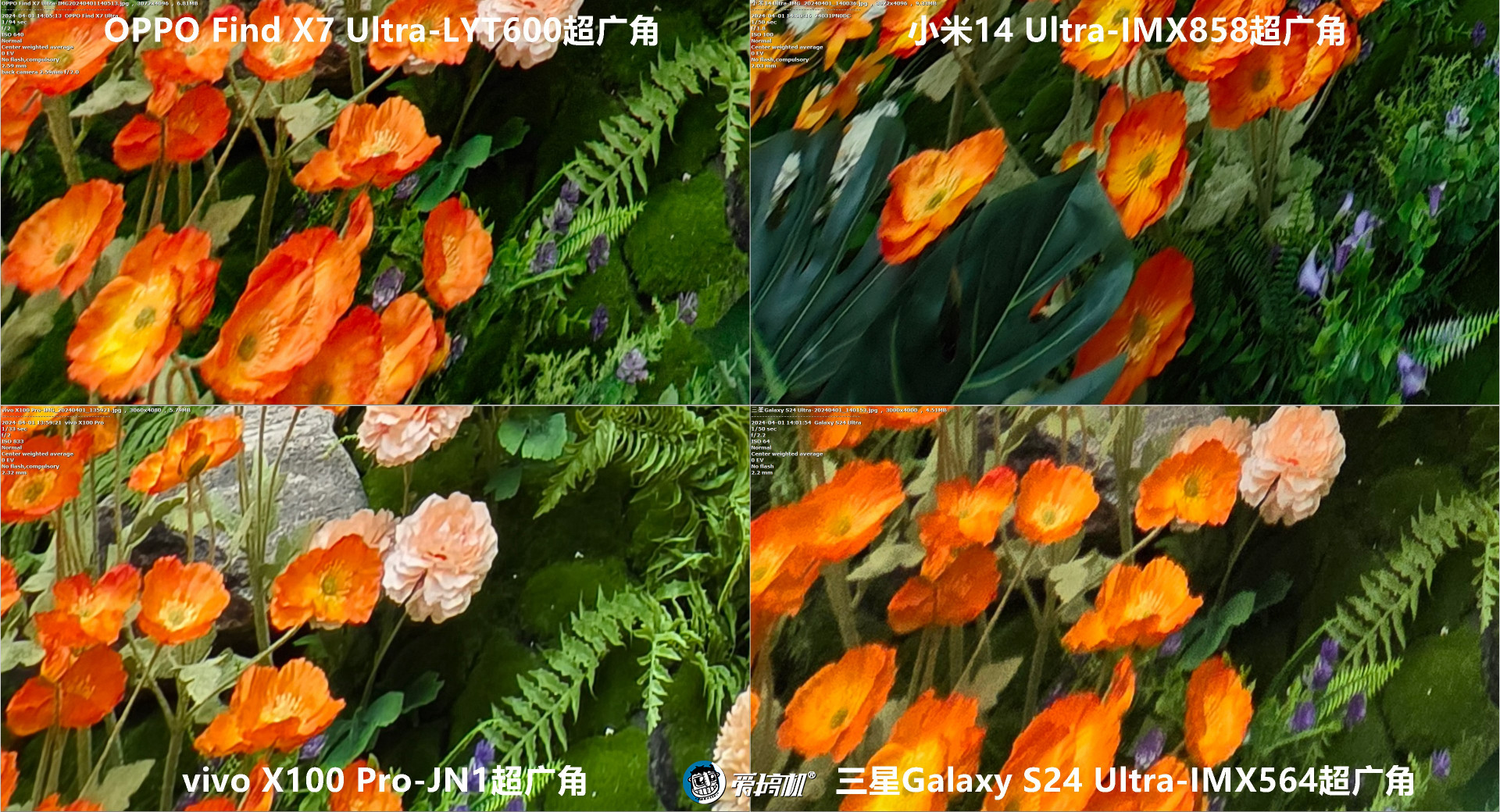 机皇对决,小米14 Ultra、Find X7 Ultra、三星S24 Ultra、vivo X100 Pro拍照对比