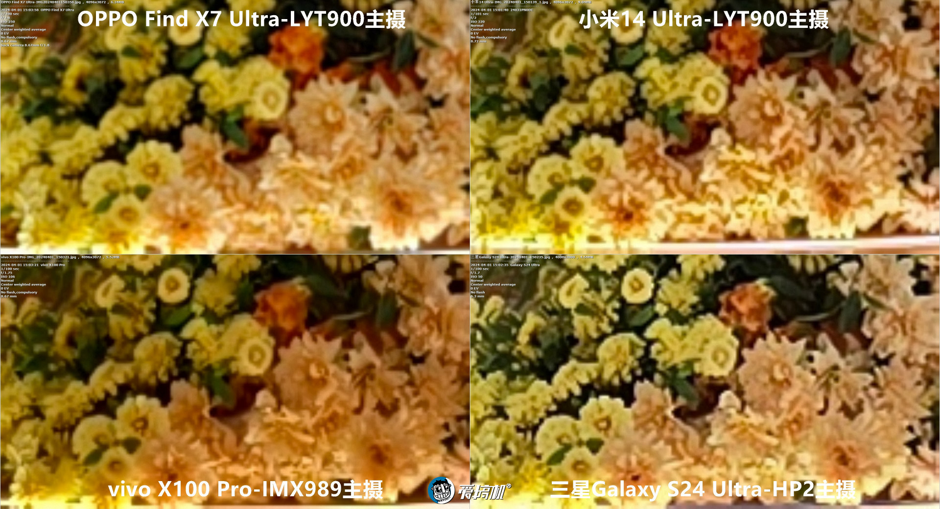 机皇对决,小米14 Ultra、Find X7 Ultra、三星S24 Ultra、vivo X100 Pro拍照对比