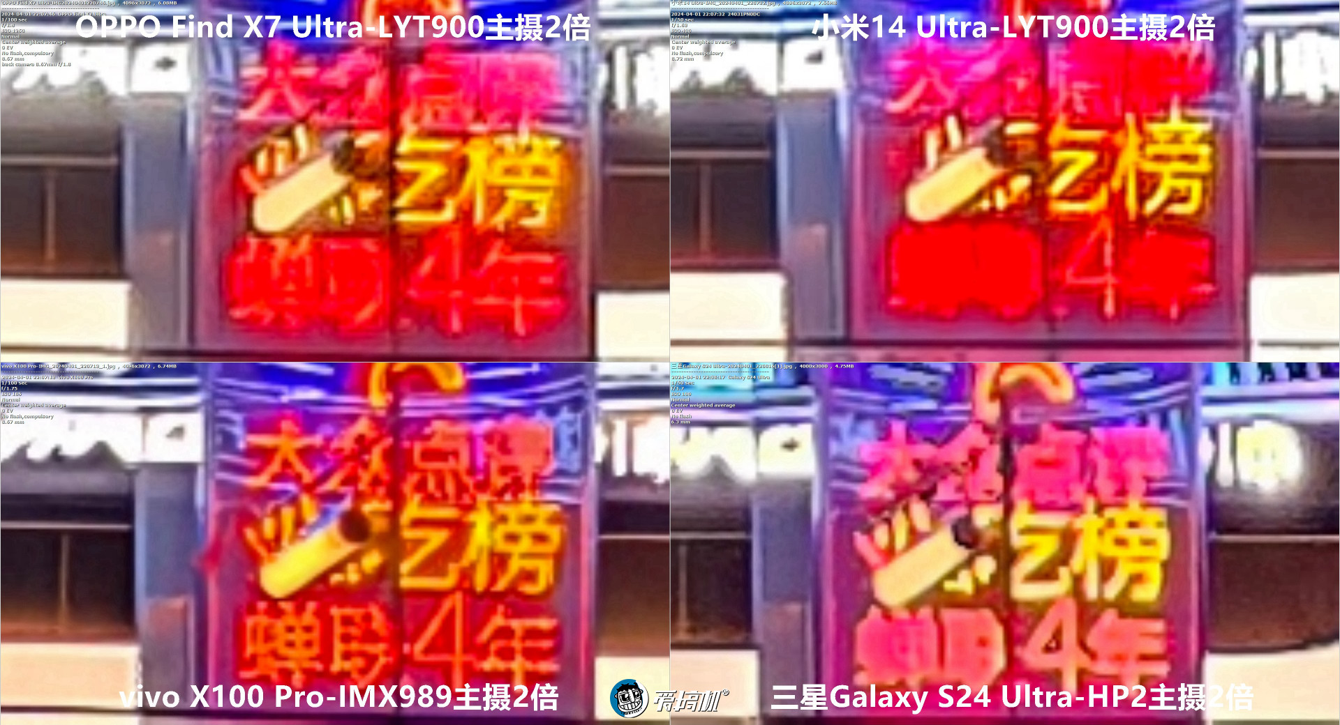 机皇对决,小米14 Ultra、Find X7 Ultra、三星S24 Ultra、vivo X100 Pro拍照对比