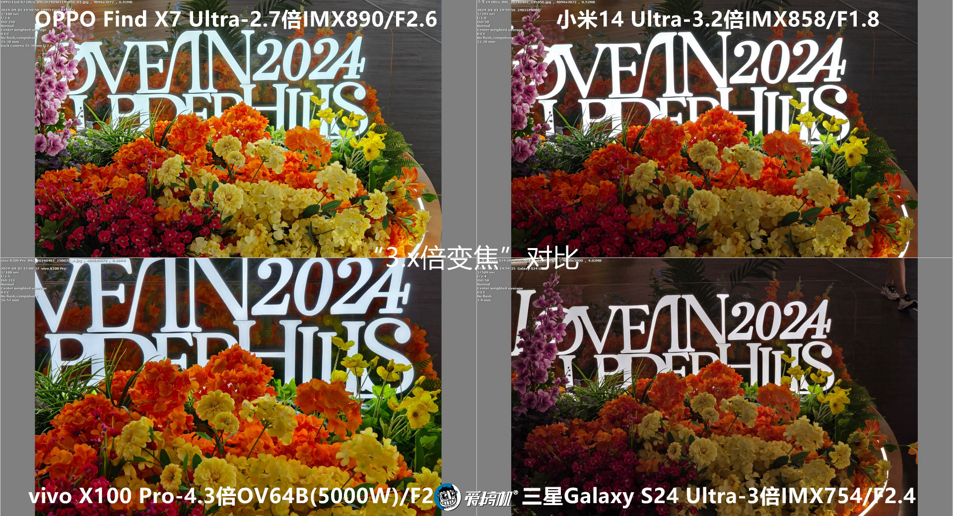 机皇对决,小米14 Ultra、Find X7 Ultra、三星S24 Ultra、vivo X100 Pro拍照对比