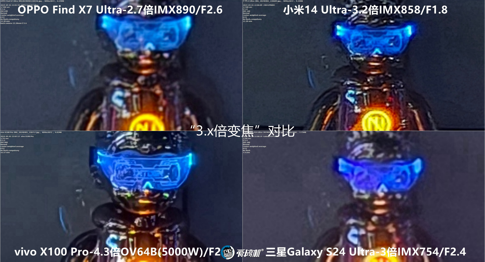 机皇对决,小米14 Ultra、Find X7 Ultra、三星S24 Ultra、vivo X100 Pro拍照对比