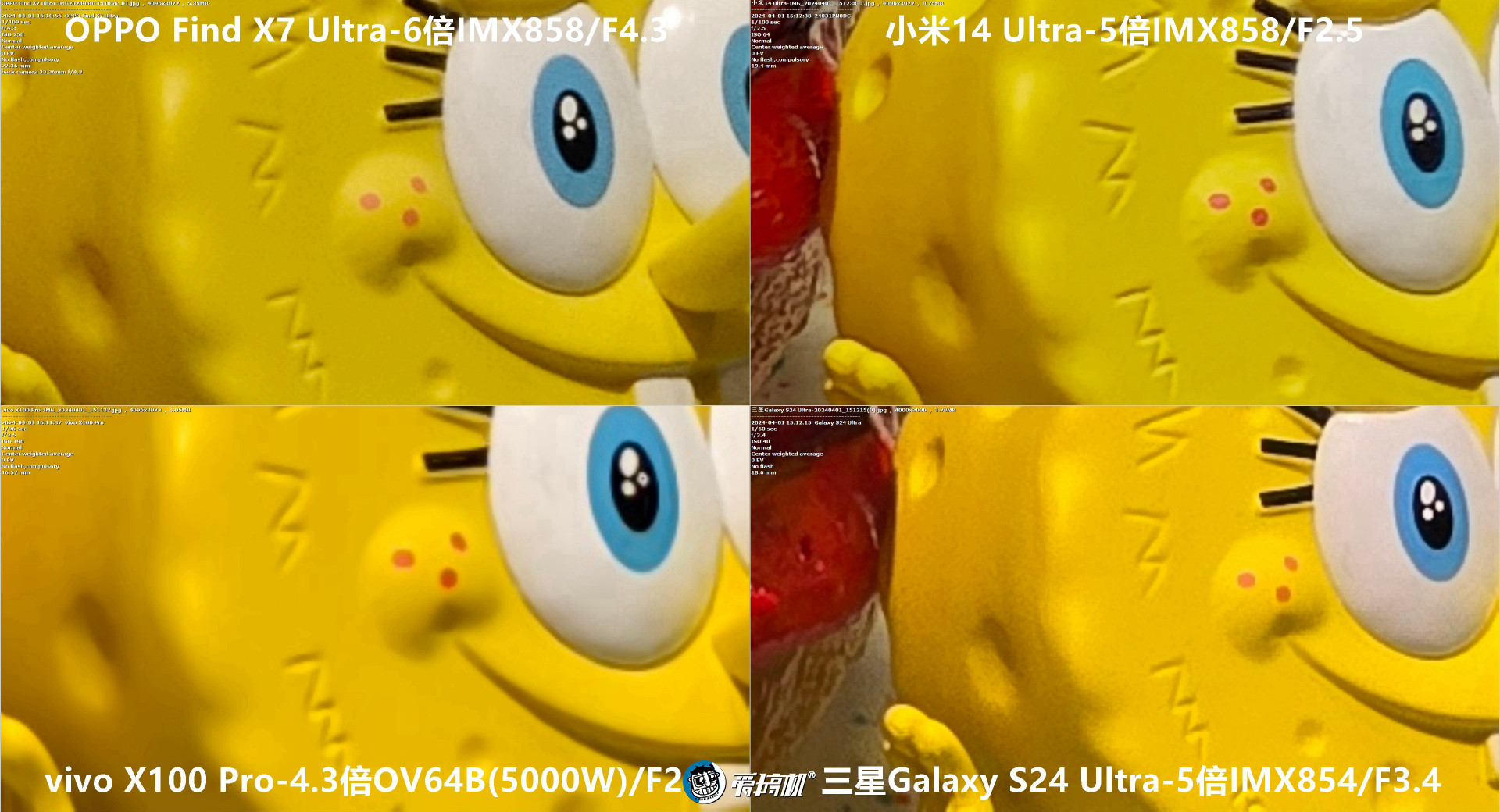 机皇对决,小米14 Ultra、Find X7 Ultra、三星S24 Ultra、vivo X100 Pro拍照对比