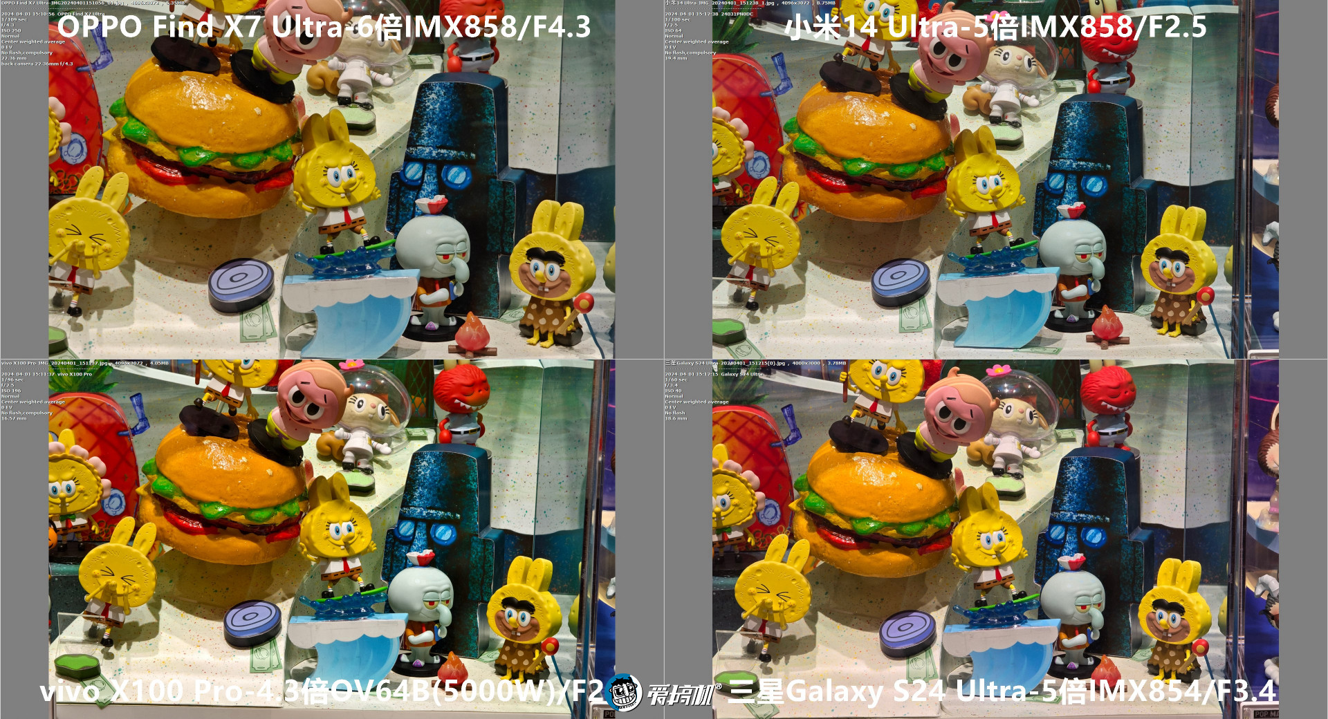 机皇对决,小米14 Ultra、Find X7 Ultra、三星S24 Ultra、vivo X100 Pro拍照对比