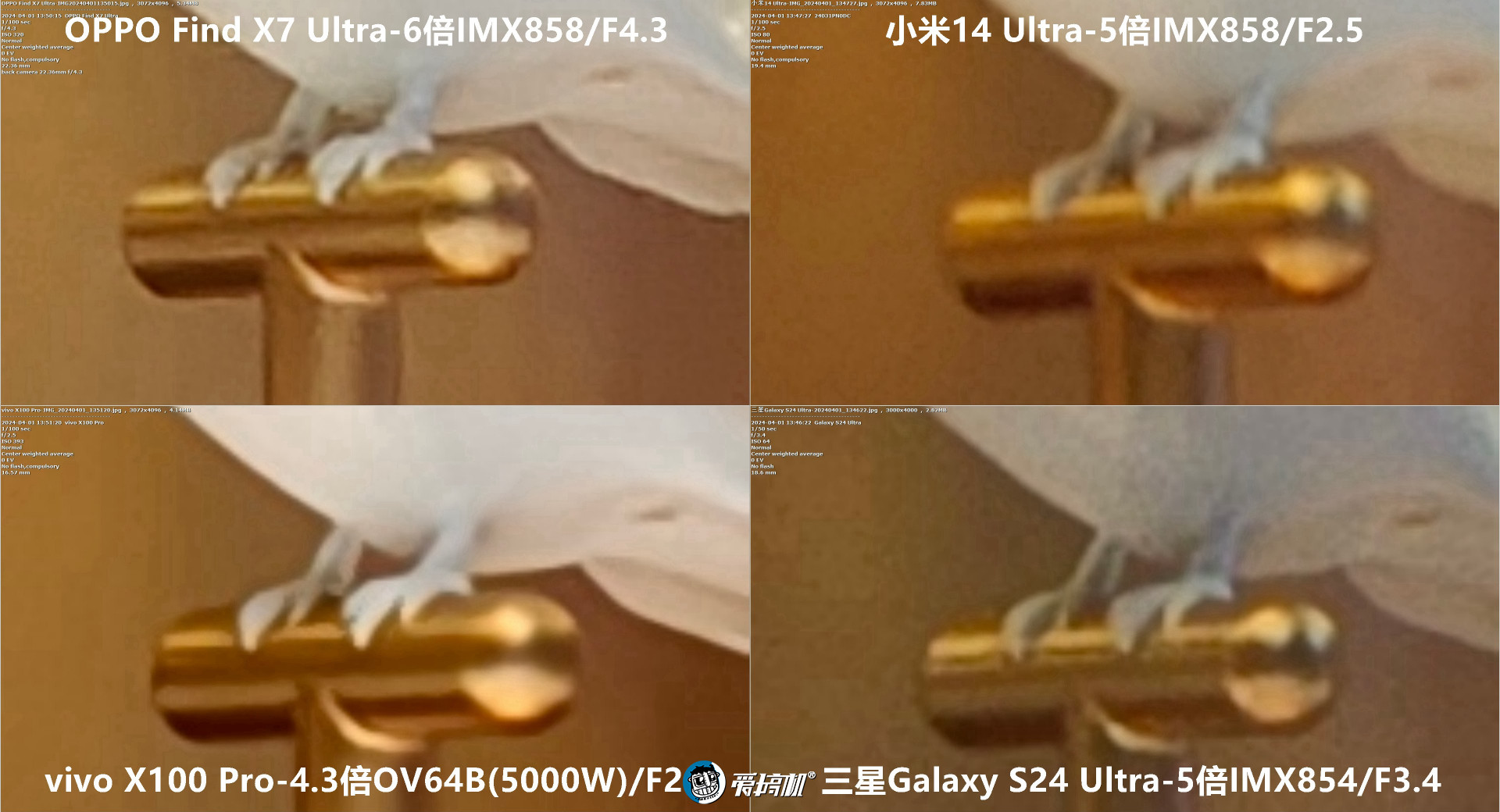 机皇对决,小米14 Ultra、Find X7 Ultra、三星S24 Ultra、vivo X100 Pro拍照对比