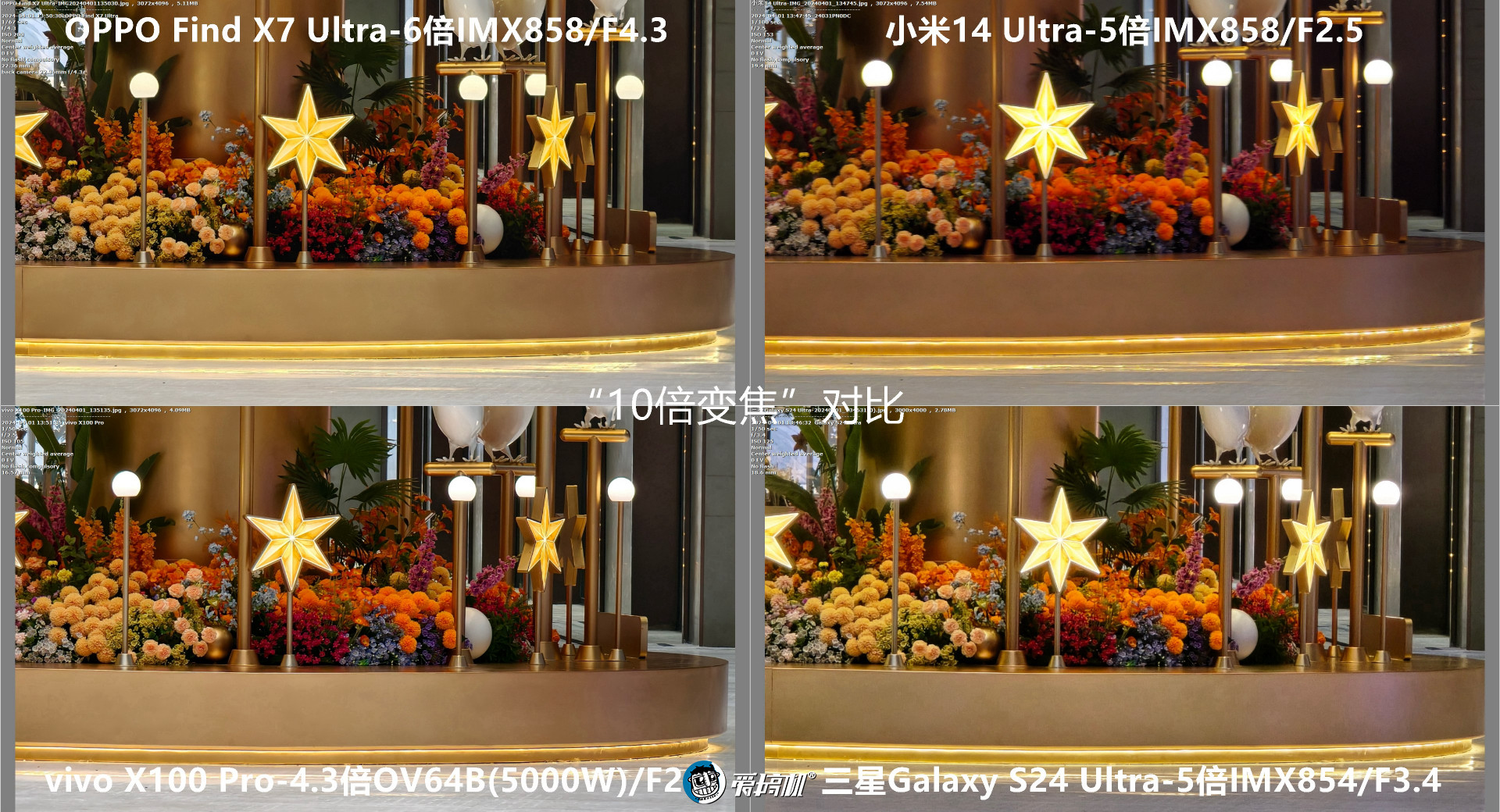 机皇对决,小米14 Ultra、Find X7 Ultra、三星S24 Ultra、vivo X100 Pro拍照对比
