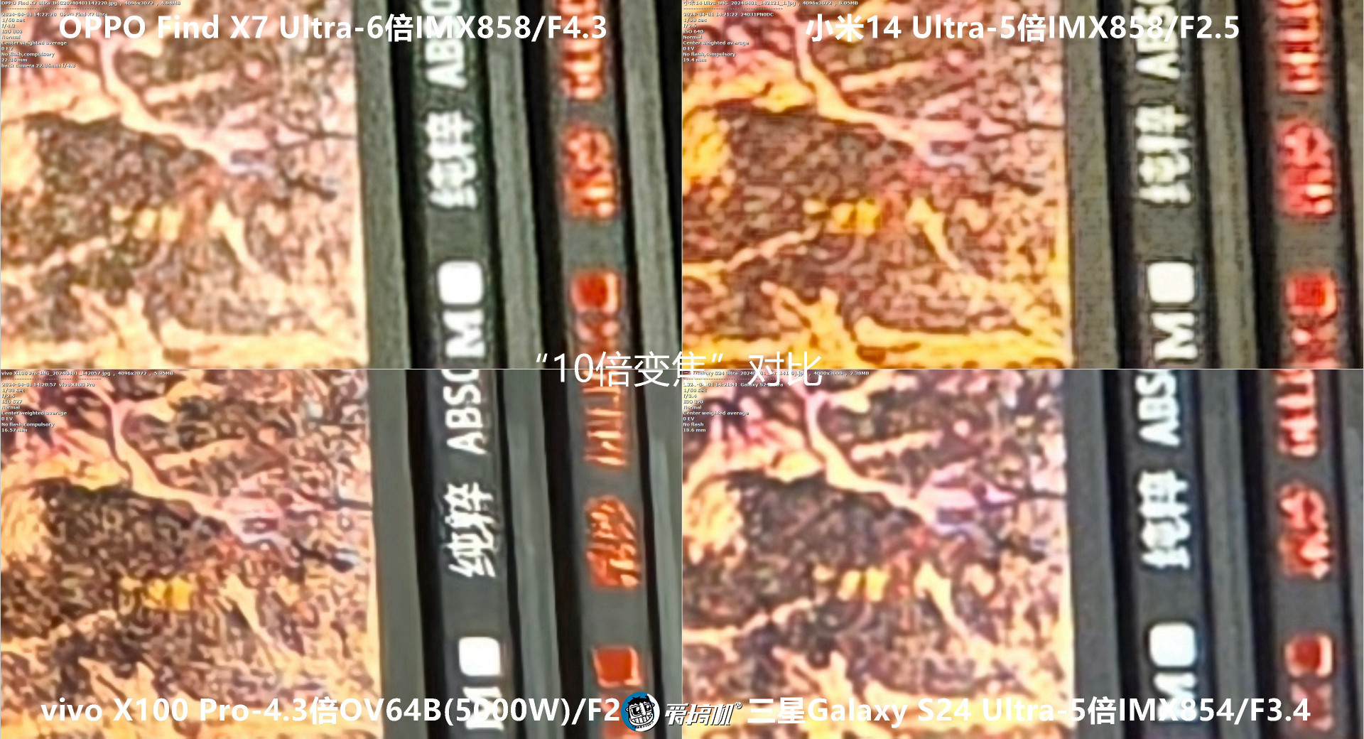机皇对决,小米14 Ultra、Find X7 Ultra、三星S24 Ultra、vivo X100 Pro拍照对比