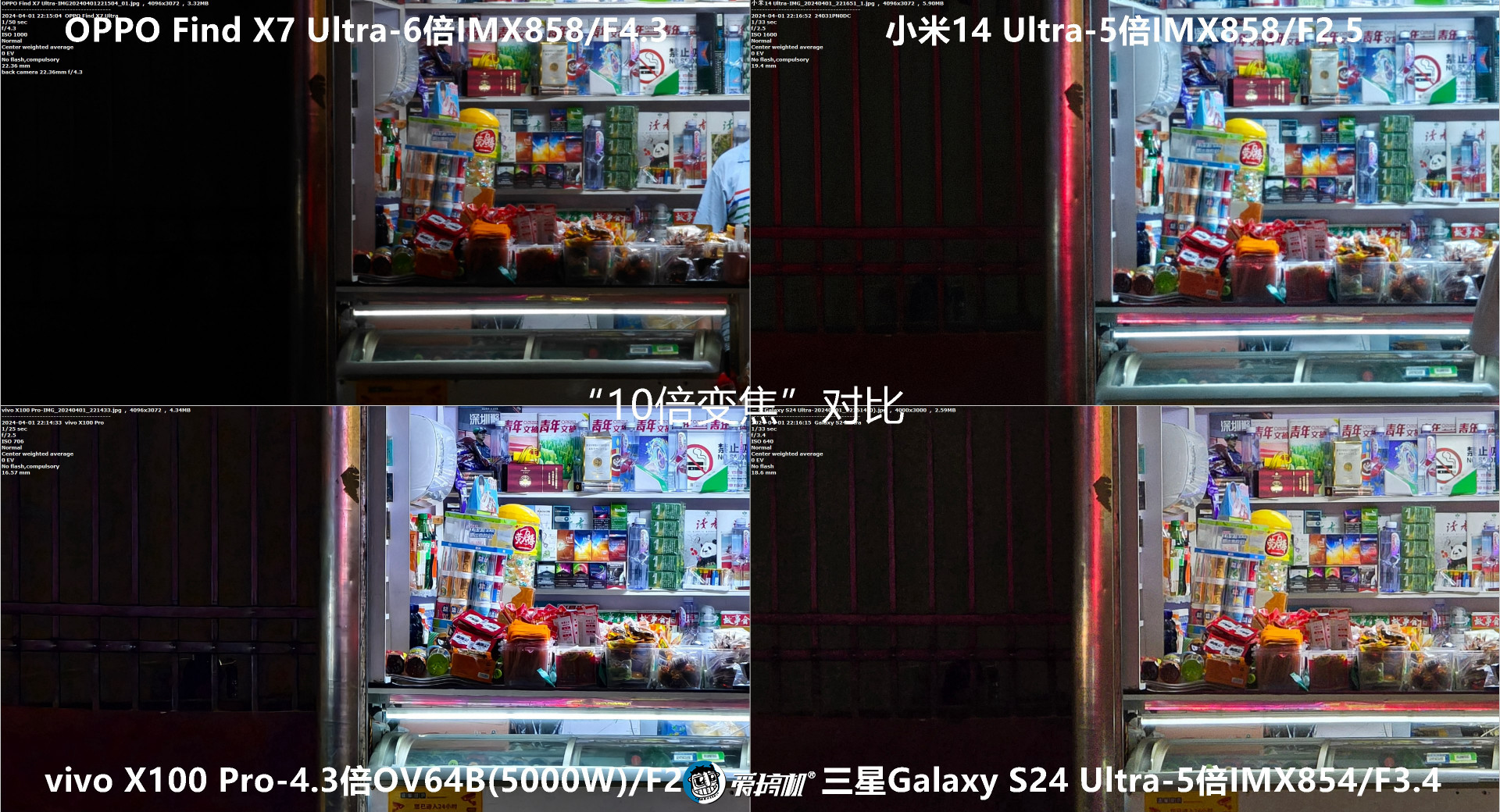 机皇对决,小米14 Ultra、Find X7 Ultra、三星S24 Ultra、vivo X100 Pro拍照对比