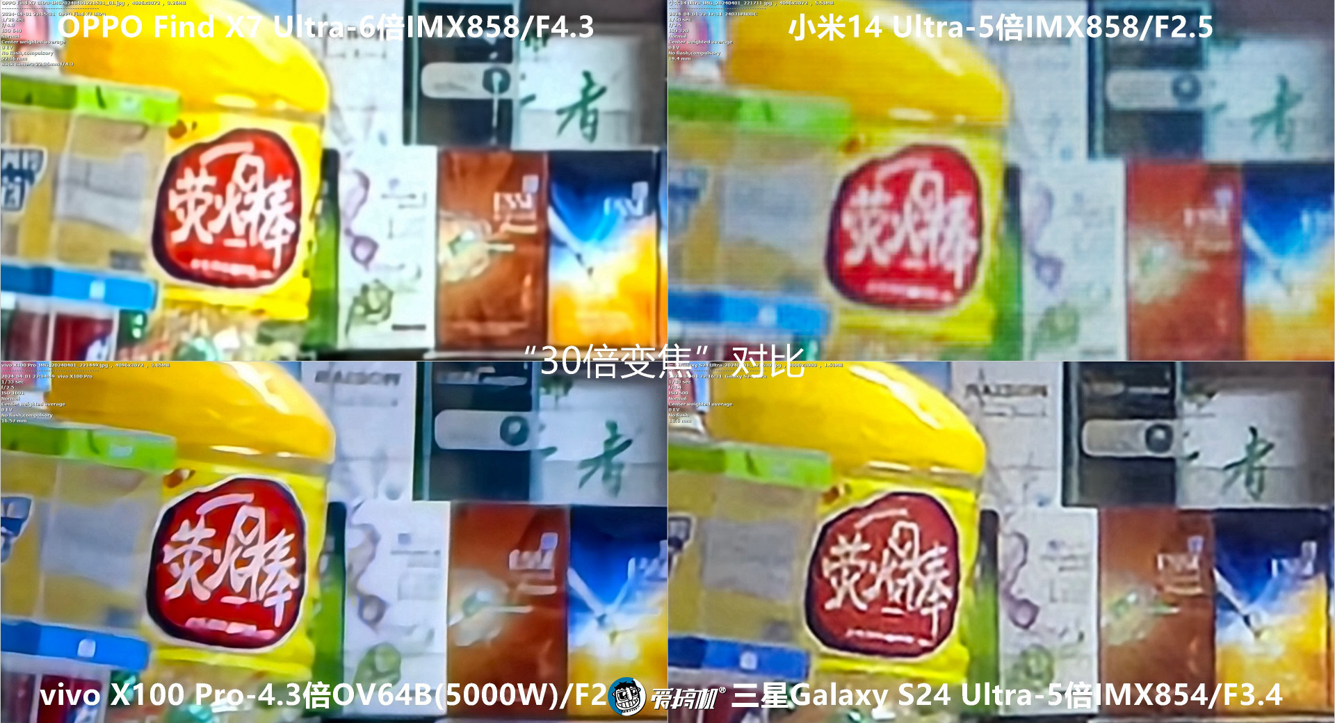 机皇对决,小米14 Ultra、Find X7 Ultra、三星S24 Ultra、vivo X100 Pro拍照对比