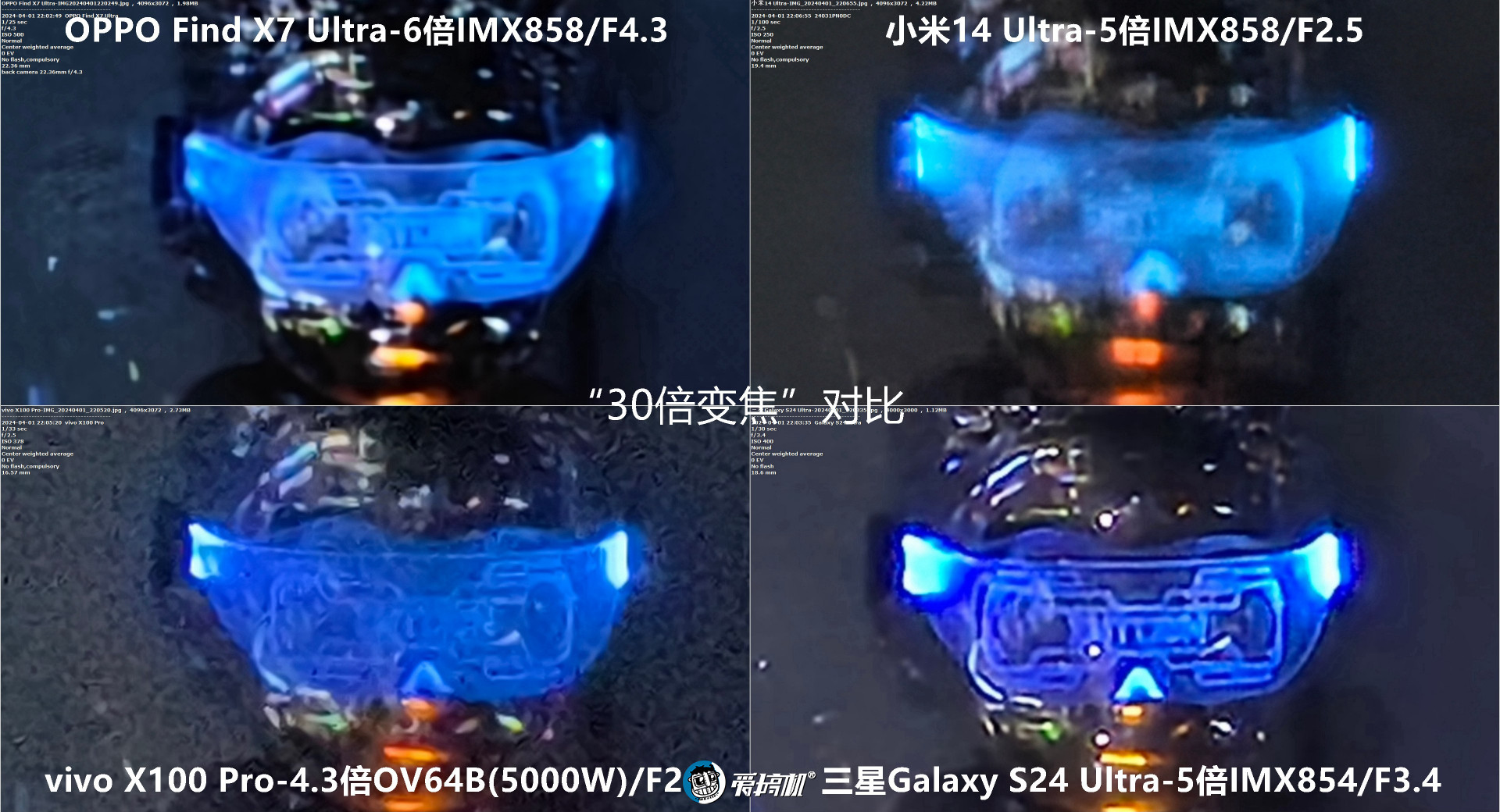 机皇对决,小米14 Ultra、Find X7 Ultra、三星S24 Ultra、vivo X100 Pro拍照对比