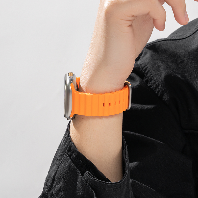 适用applewatch ultra2海洋表带iwatch9苹果S8手表S9硅胶8高级男7运动SE女S6智能iphone新款49mm秋冬watchs