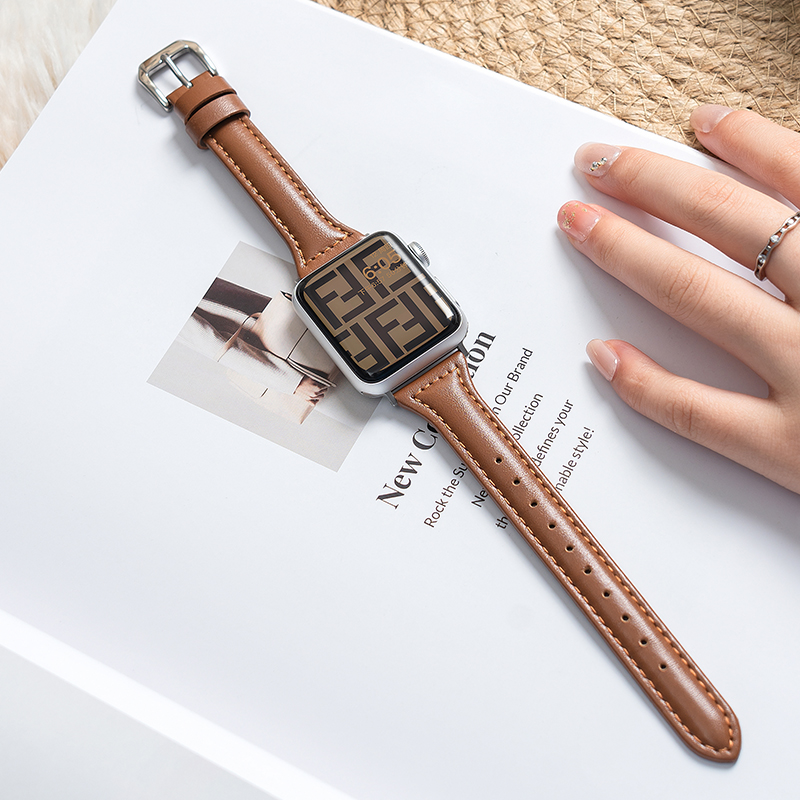 适用iwatch8表带applewatch9苹果S9手表S8真皮S7秋冬7个性SE小众S6女生6代高级个性ultra智能iPhonewatch运动