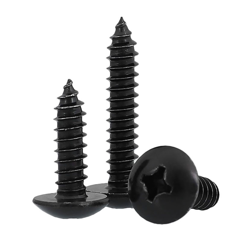 黑色304不锈钢十字大扁头自攻螺丝M3M6X8X10X12X16加长木螺钉大全