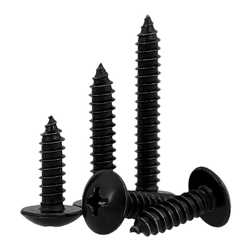 黑色304不锈钢十字大扁头自攻螺丝M3M6X8X10X12X16加长木螺钉大全