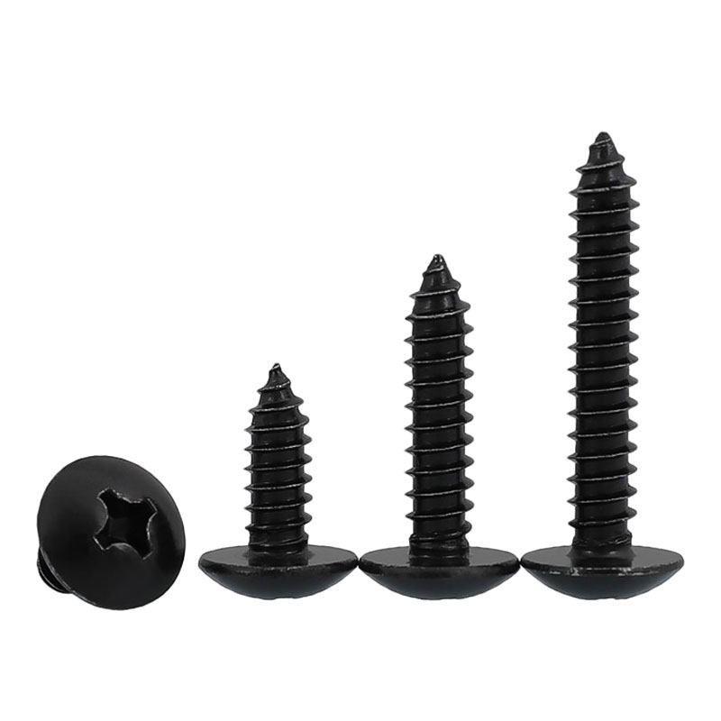 黑色304不锈钢十字大扁头自攻螺丝M3M6X8X10X12X16加长木螺钉大全
