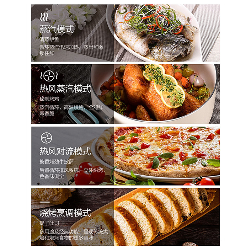 美的蒸烤一体机嵌入式伯爵蒸烤箱家用内嵌式大容量电烤箱TQN34FBJ