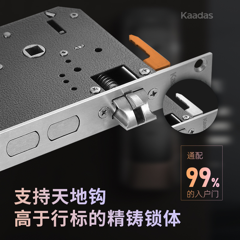 凯迪仕智能锁P8Pro/Q2VP/P8VP可视猫眼室内屏指纹锁密码锁天地钩