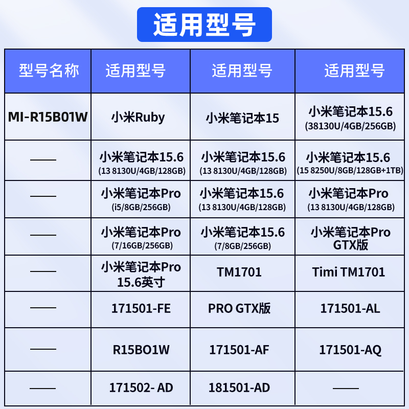 诺希适用于小米笔记本Pro15.6英寸电池R15B01W/171501-AF/AQ/FD/TM1701/181501-AD/AB大容量游戏本官方旗舰店