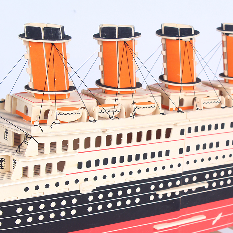 成人大型船舰泰坦尼克号模型木制3D立体拼图益智烧脑拼装摆件玩具