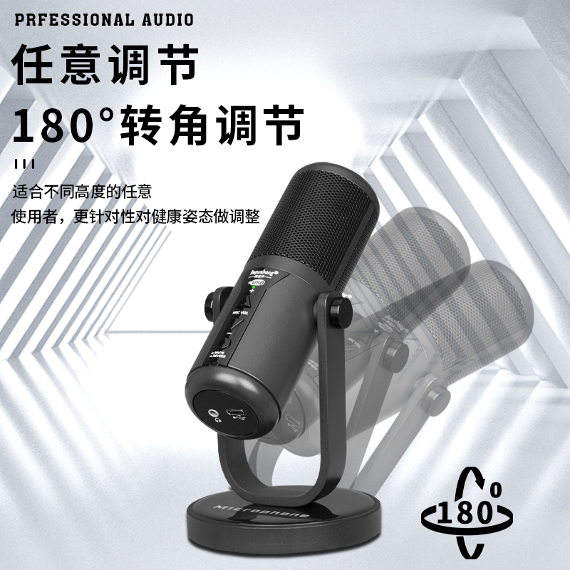 得普声K12 电脑麦克风录音直播台式usb配音设备主播有线话筒