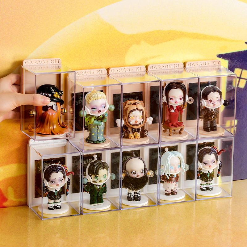 盲盒收纳展示架popmart手办单个娃娃收纳盒亚克力泡泡玛特透明柜