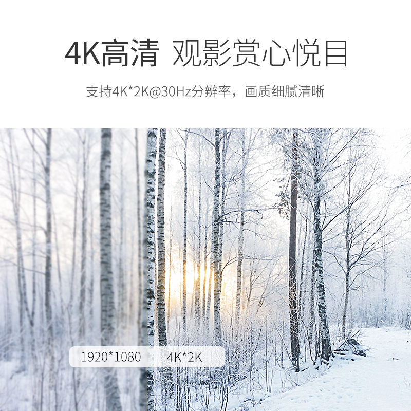 绿联hdmi一分二分配器1进2出切换器视频4k投影仪带音频高清一拖二电脑显示器1分2/4一进二出四屏扩展器分屏器
