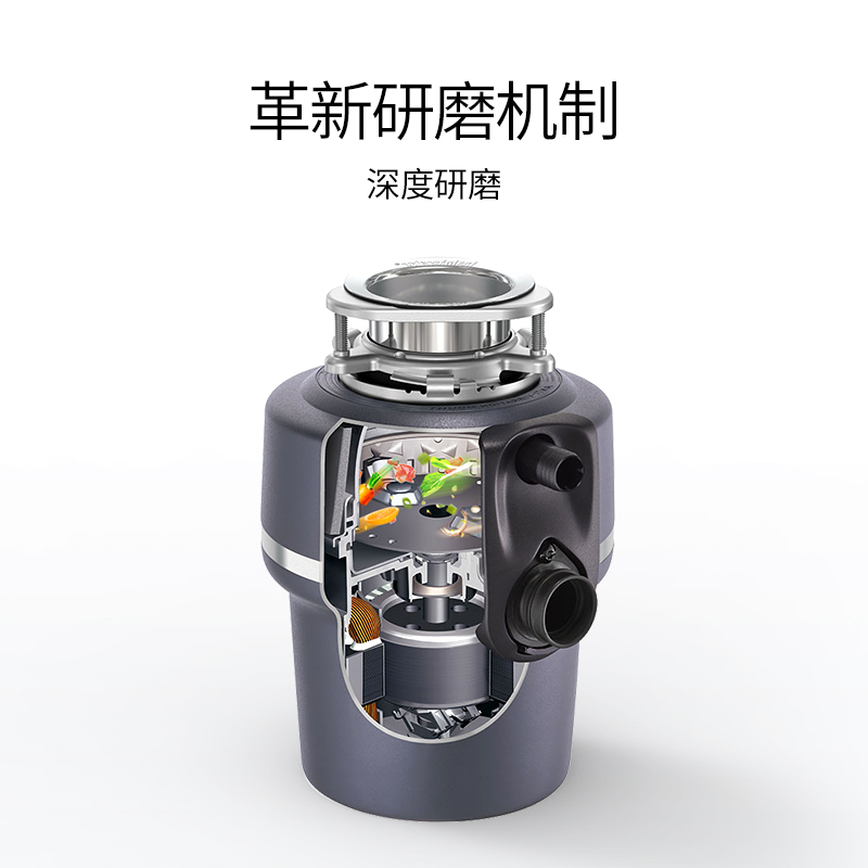 爱适易E100厨房食物垃圾处理器 家用水槽厨余残渣粉碎机 原装进口