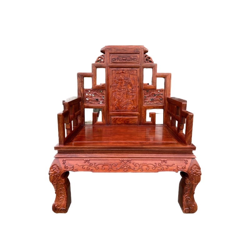 红木刺猬紫檀山水宝座打坐禅椅扶手实木圈椅花梨木中式办公太师椅
