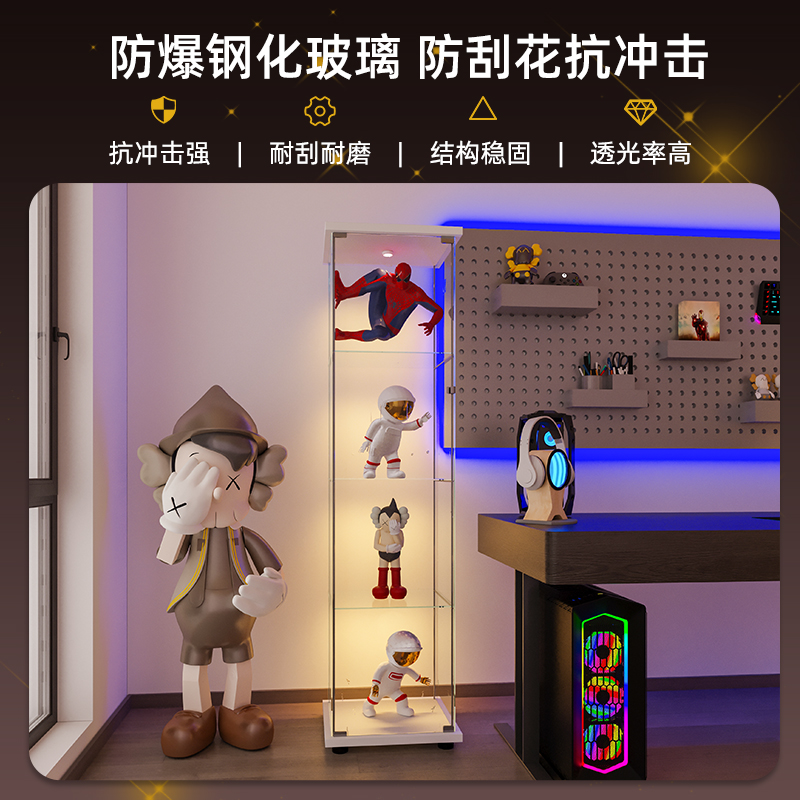 乐高展示柜手办展示盒透明玻璃模型积木收纳盒家用盲盒展示架柜子
