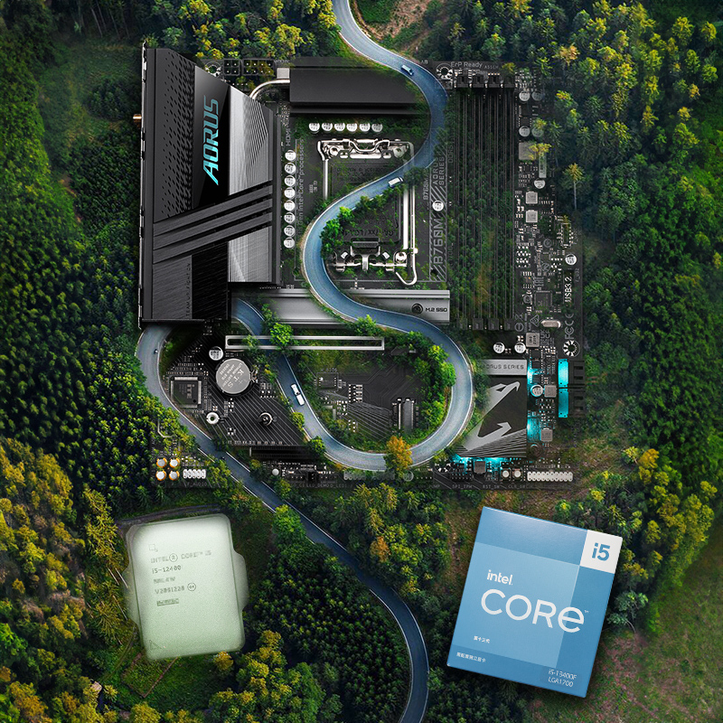 英特尔i5 13490F/14490F/13600KF/14600KF盒核显技嘉CPU主板套装