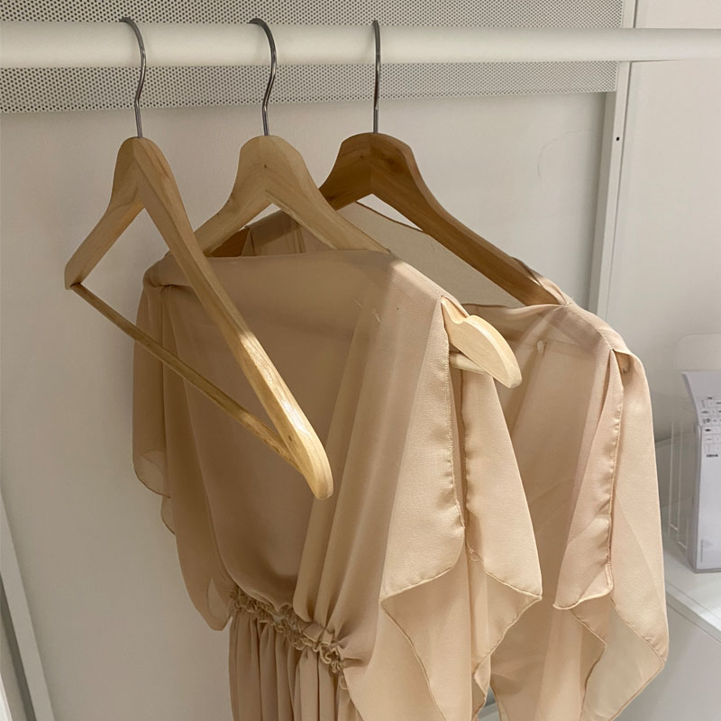 宜家布梅朗实木衣架衣挂衣撑无痕晒挂衣架子撑子晾衣服架国内代购